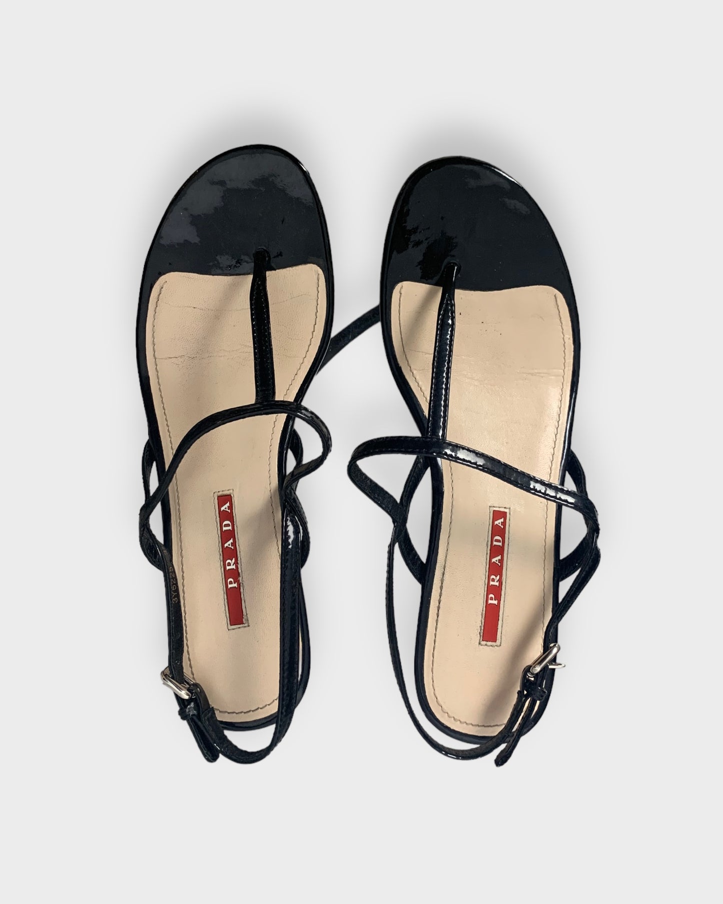 Prada black sandals, 38