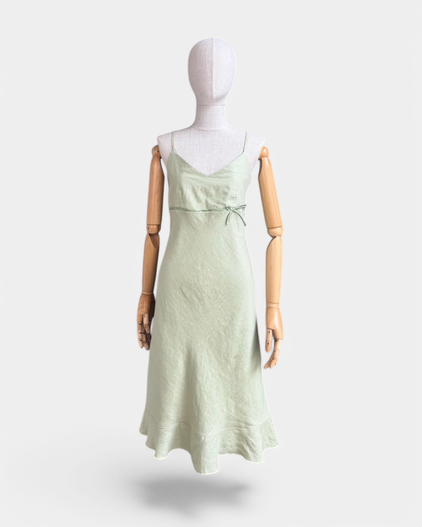 100% linen dress Green Unbranded