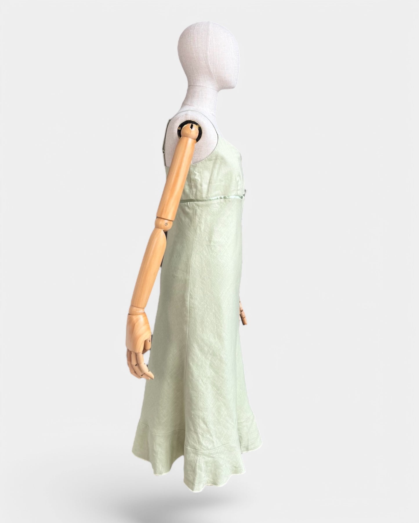 100% linen dress Green Unbranded