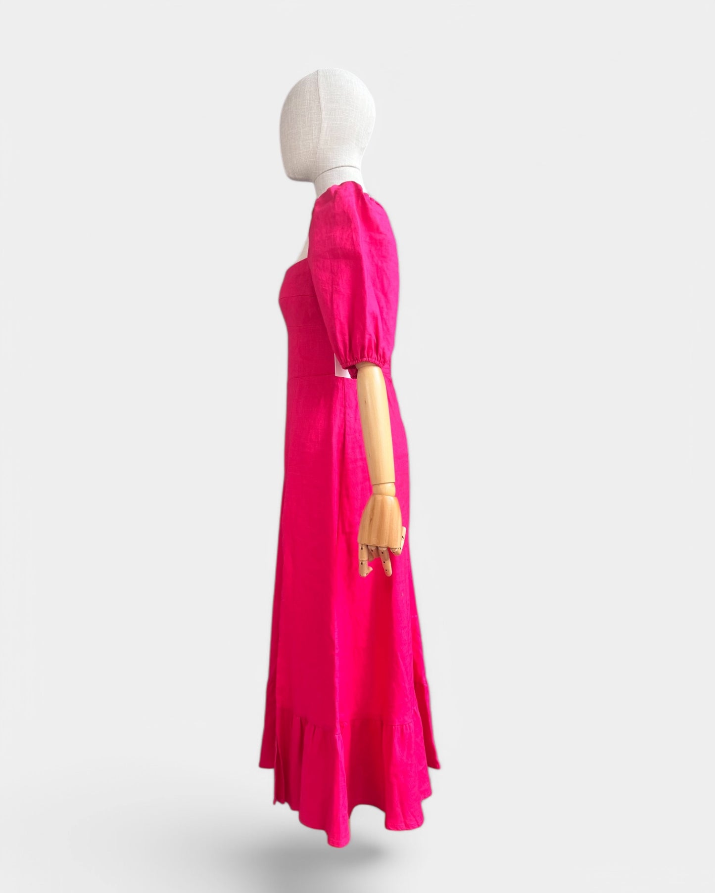 Reformation dress Fuchsia pink, 100% linen, 4