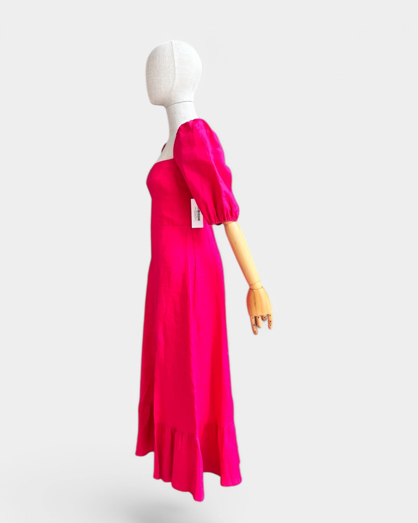 Reformation dress Fuchsia pink, 100% linen, 4