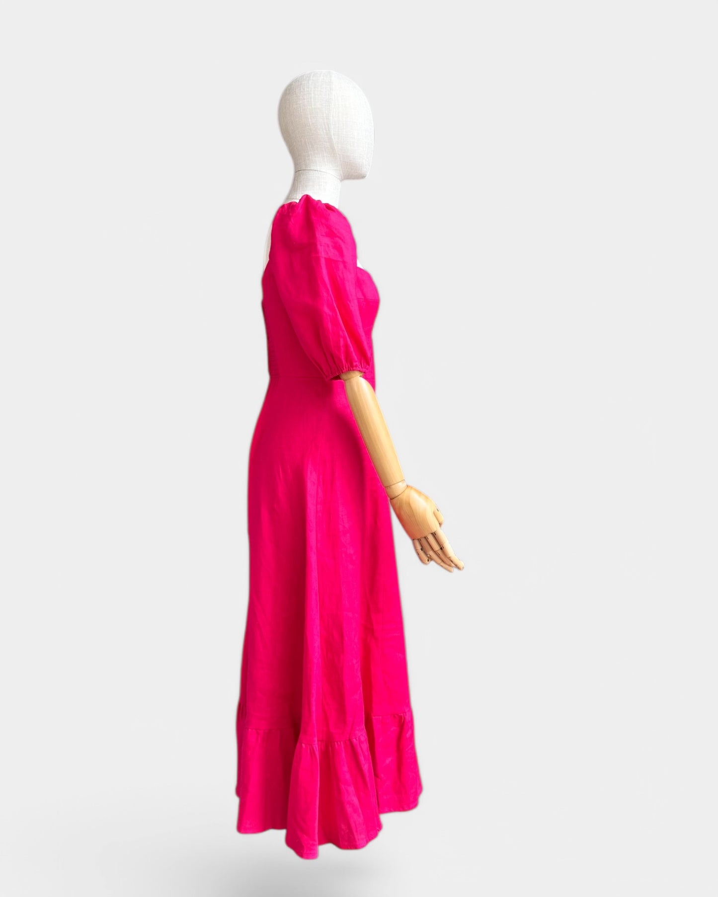 Reformation dress Fuchsia pink, 100% linen, 4