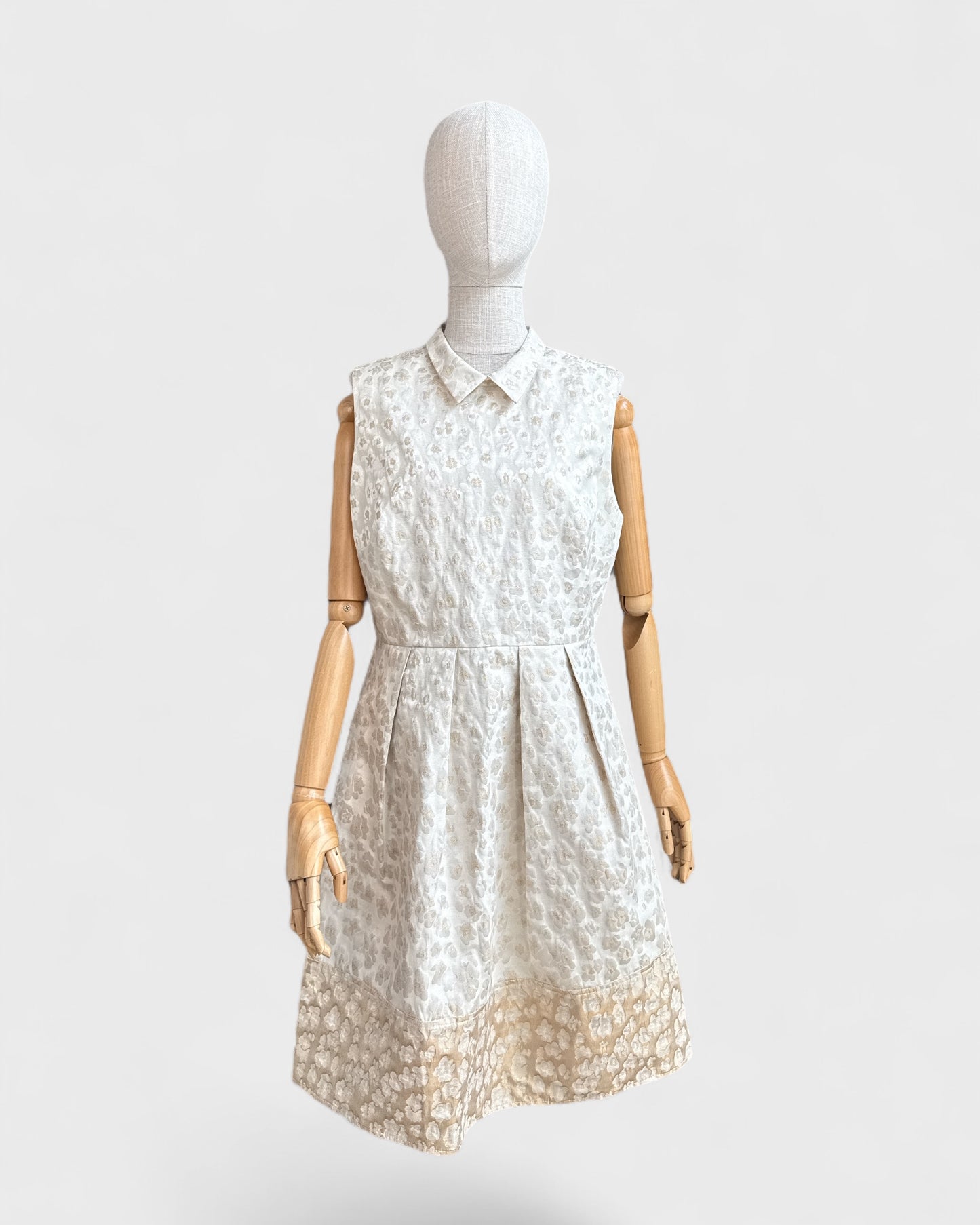 Erin Fetherston Cream/Gold Floral Dress, 12