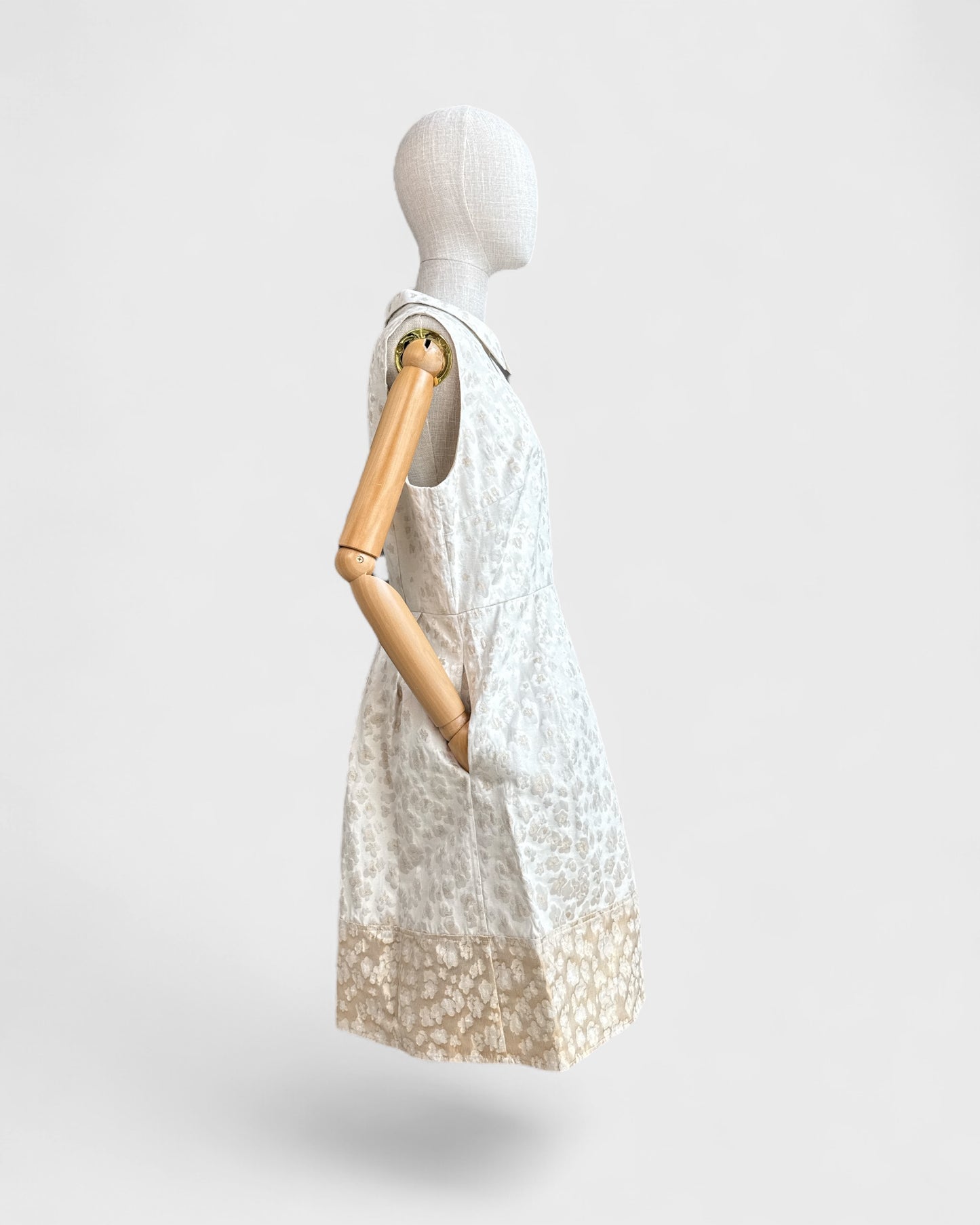 Erin Fetherston Cream/Gold Floral Dress, 12