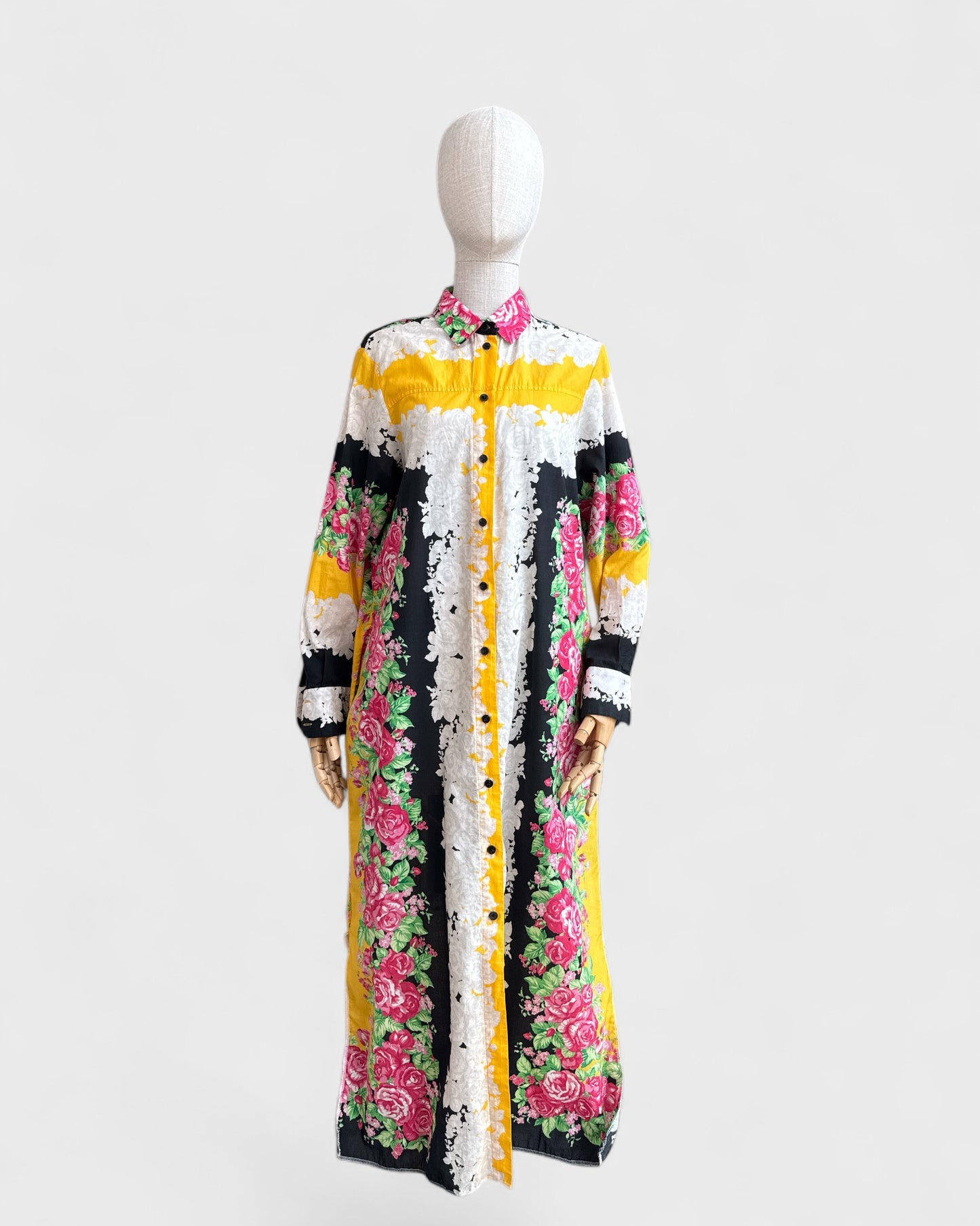 Rachel Comey Yellow/Black/Pink/Green Floral Print Dress
