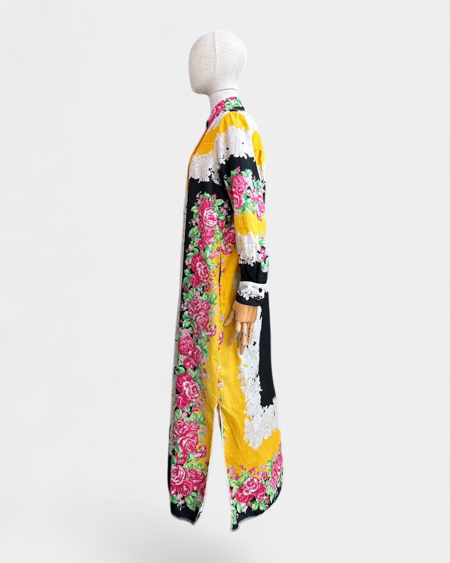 Rachel Comey Yellow/Black/Pink/Green Floral Print Dress
