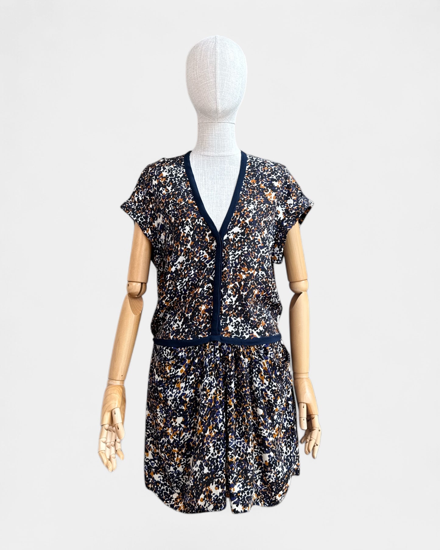 Maje black/ochre printed dress