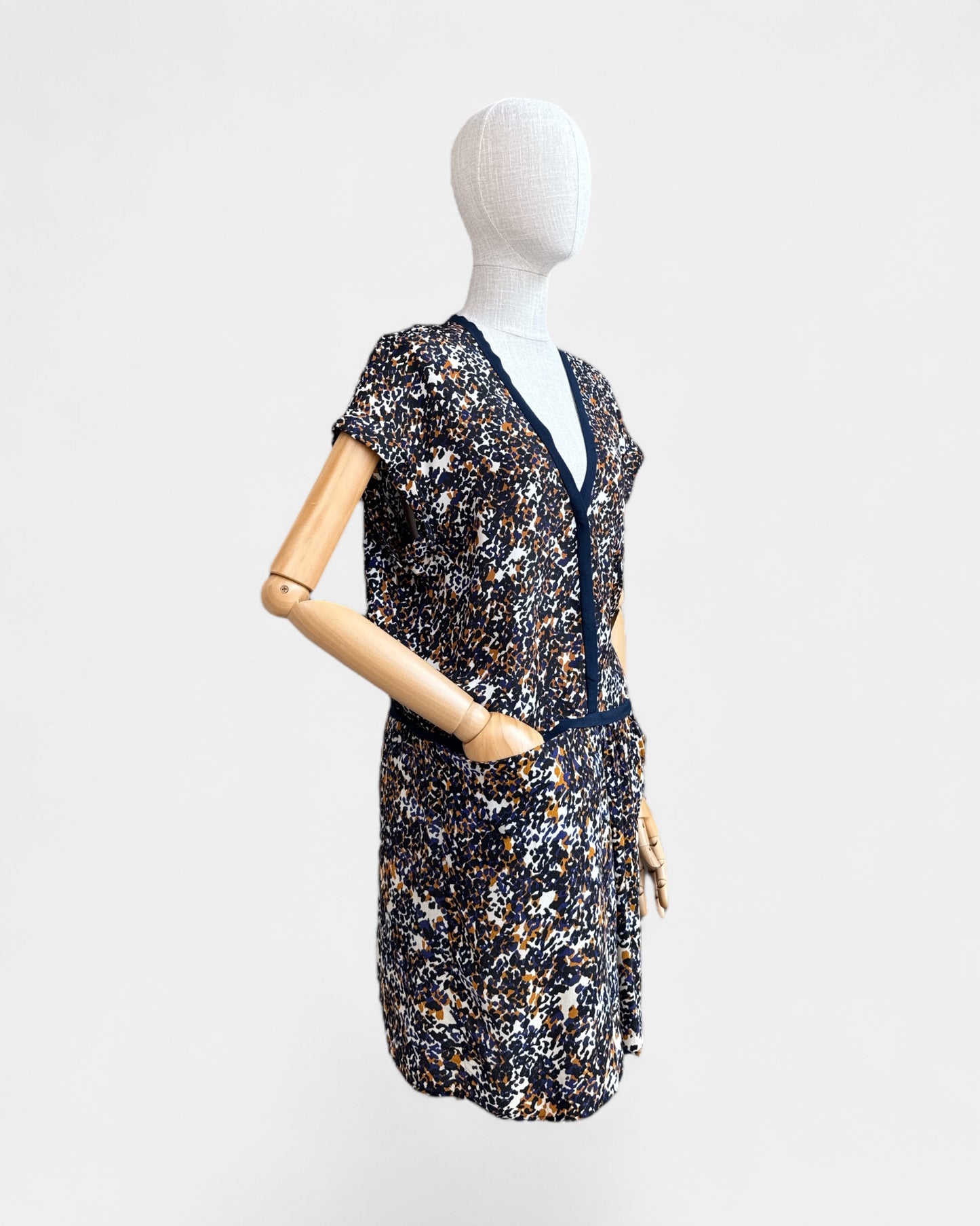 Maje black/ochre printed dress