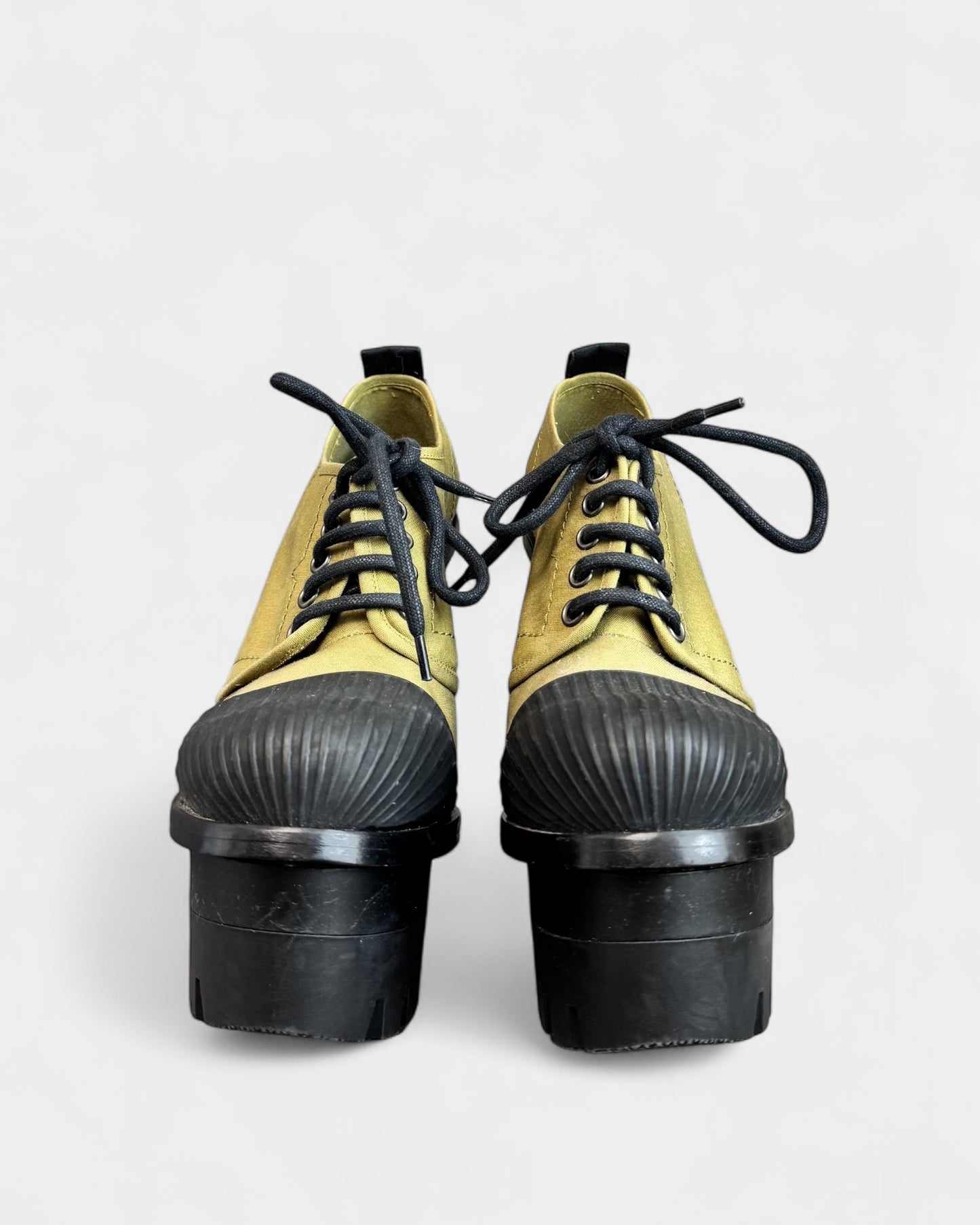 Khaki Hunter Lace-Up Heels, 6