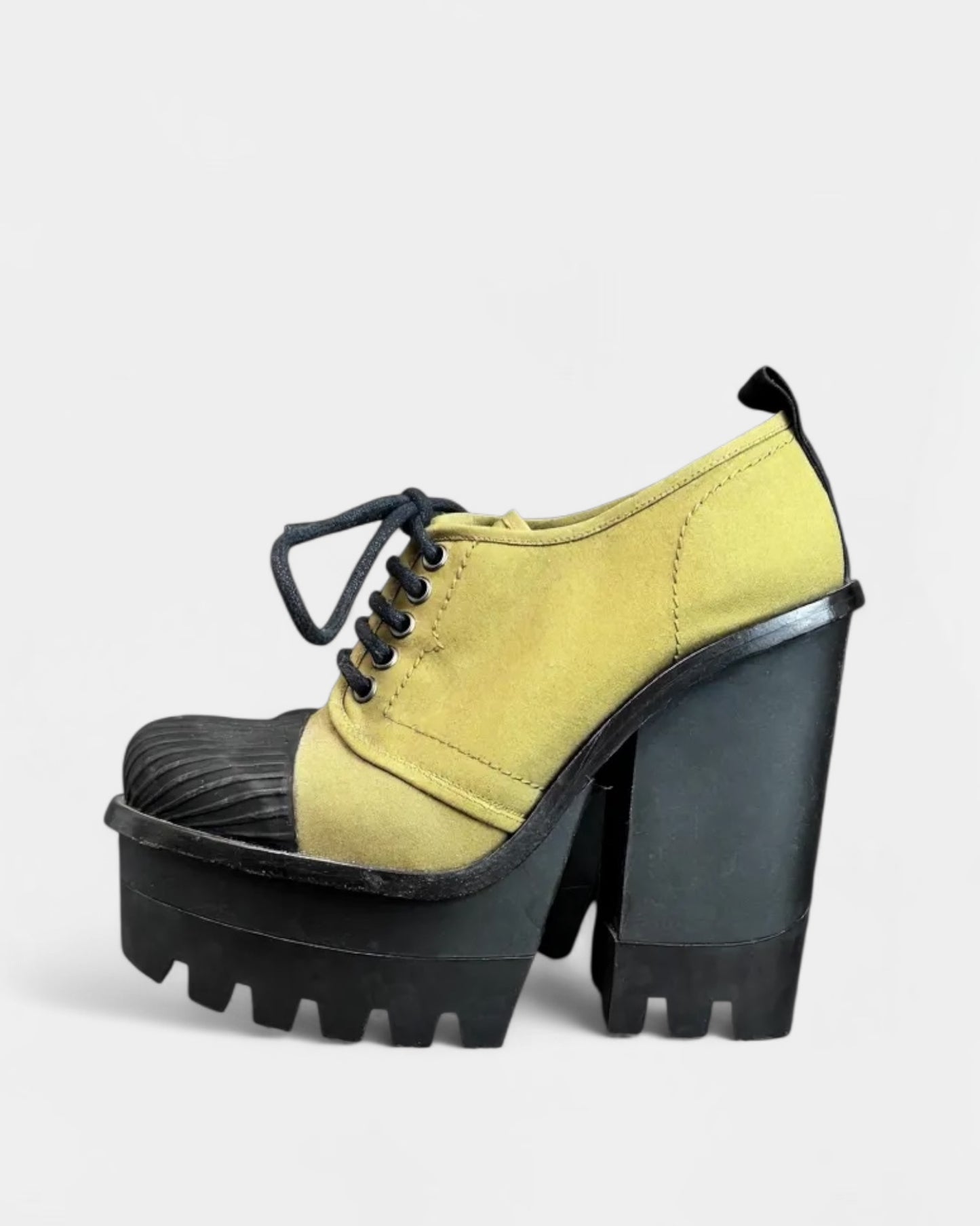 Khaki Hunter Lace-Up Heels, 6