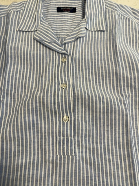 Robe à rayures 100% lin Bleue/blanc Saint Jamed