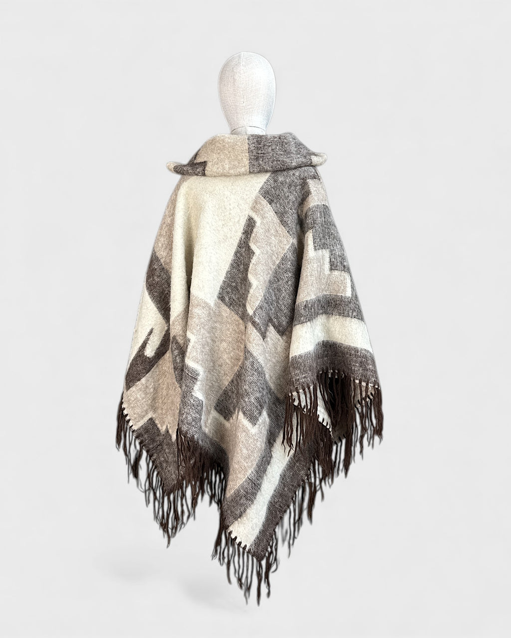Poncho alpaca Marron crème
