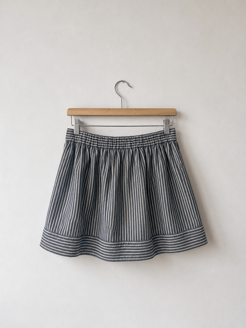 J Crew striped linen and cotton skirt Blue white, S