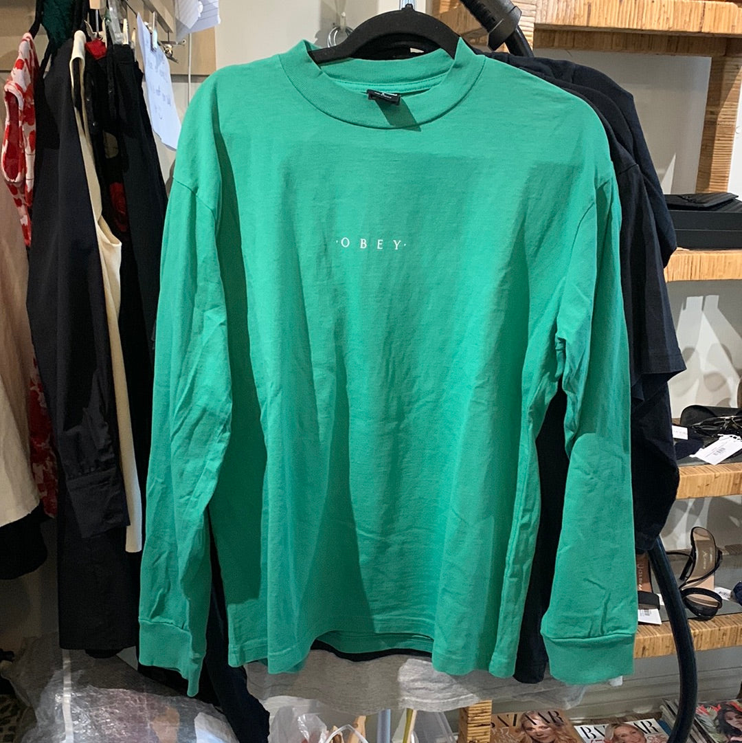 Obey Green Long Sleeve Shirt