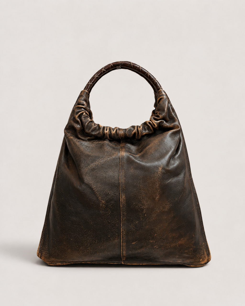 Brown leather flower handbag Mackage