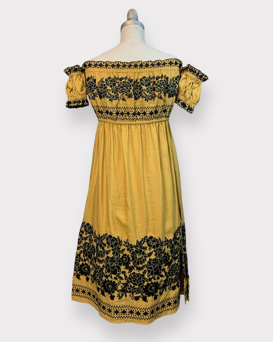 Yellow and black embroidered flower dress Spell &amp; the gypsy, XXS
