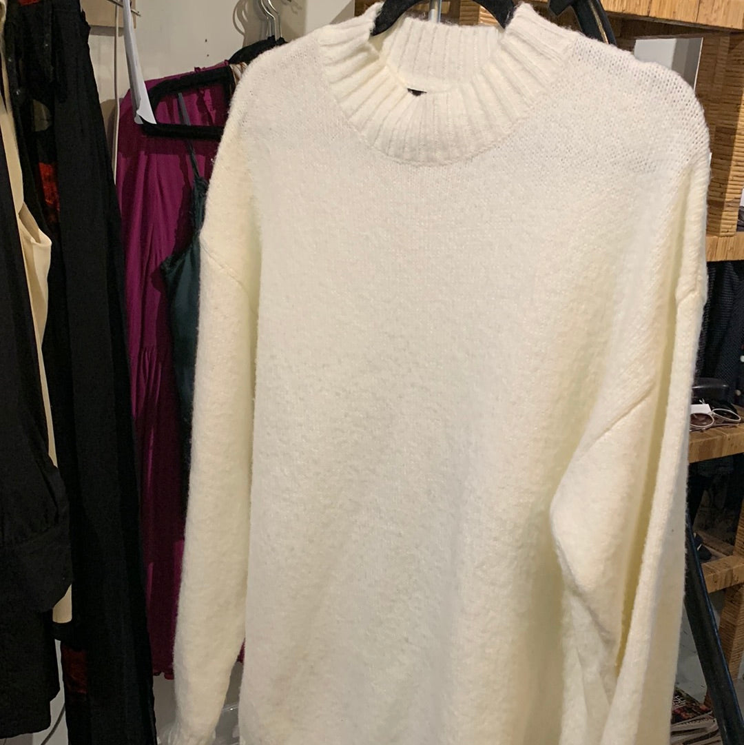 Bershka white oversized knit sweater