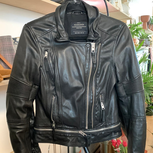 Allsaints Black Leather Jacket