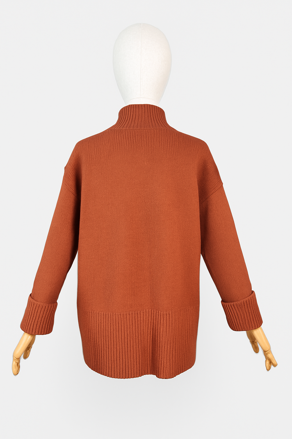 Burnt Orange button knit sweater by Max Studio, M