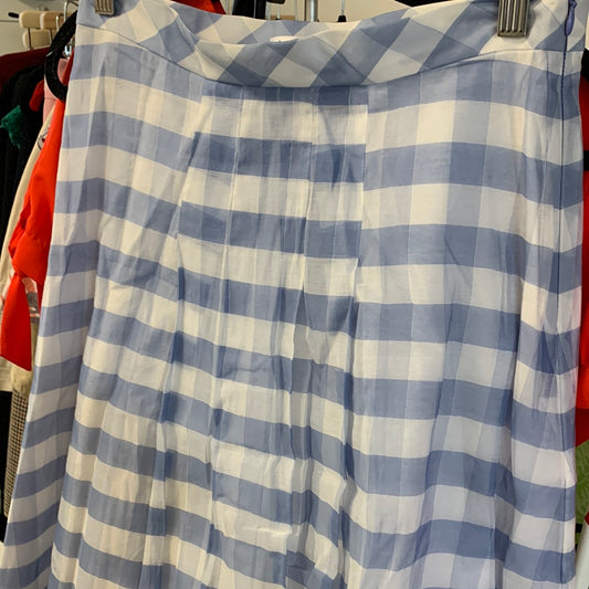 Brooks Brothers White and Blue Check Skirt