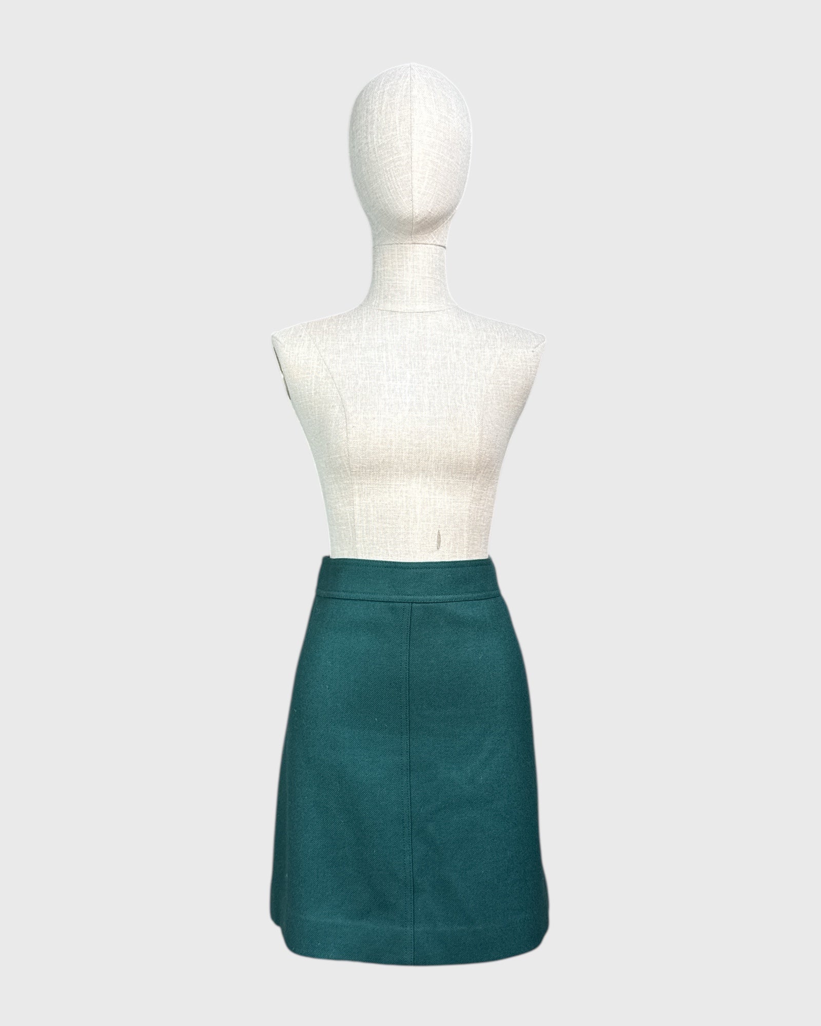 Jupe courte en laine vert émeraude J.Crew Taille 6
