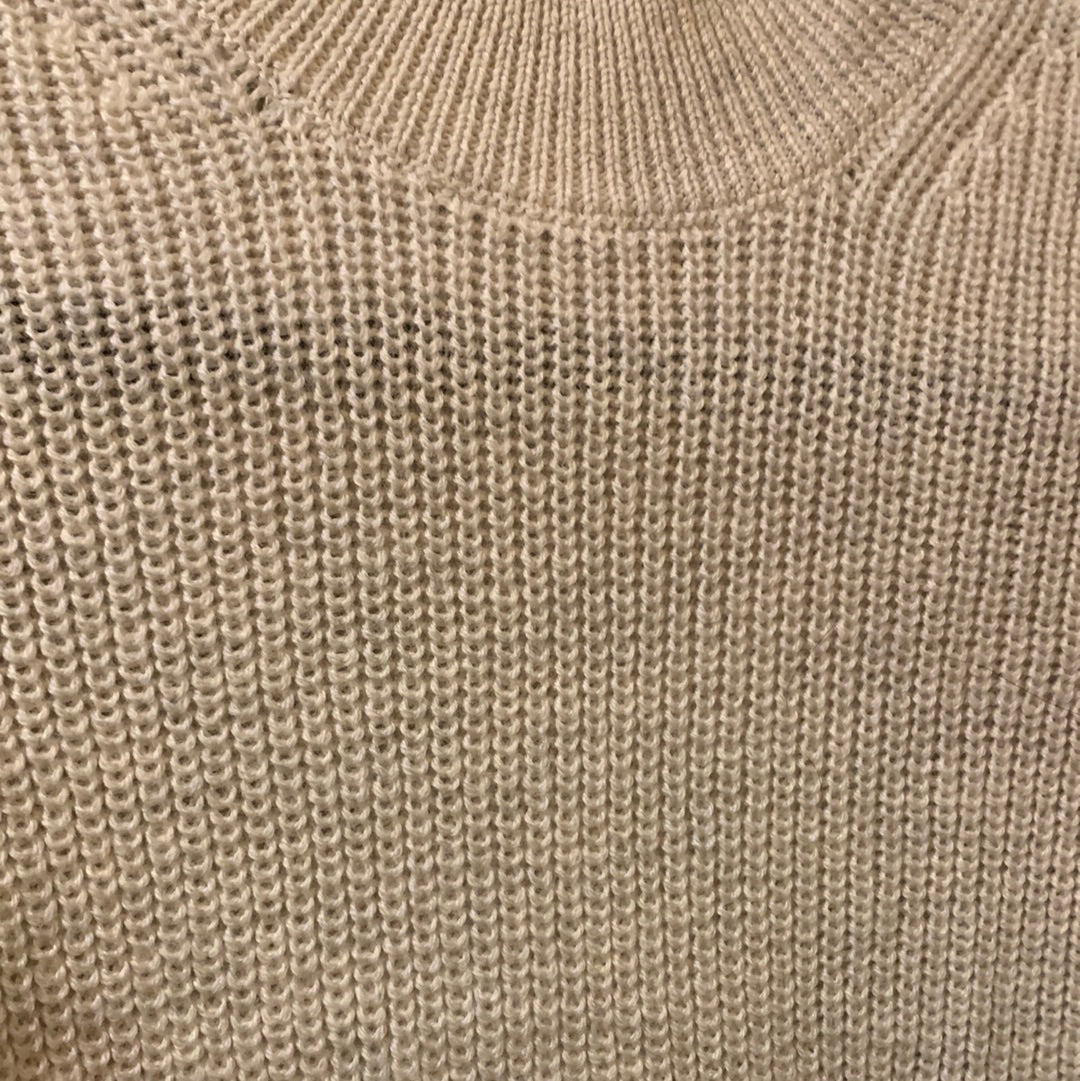 Babaton beige sleeveless merino knit dress