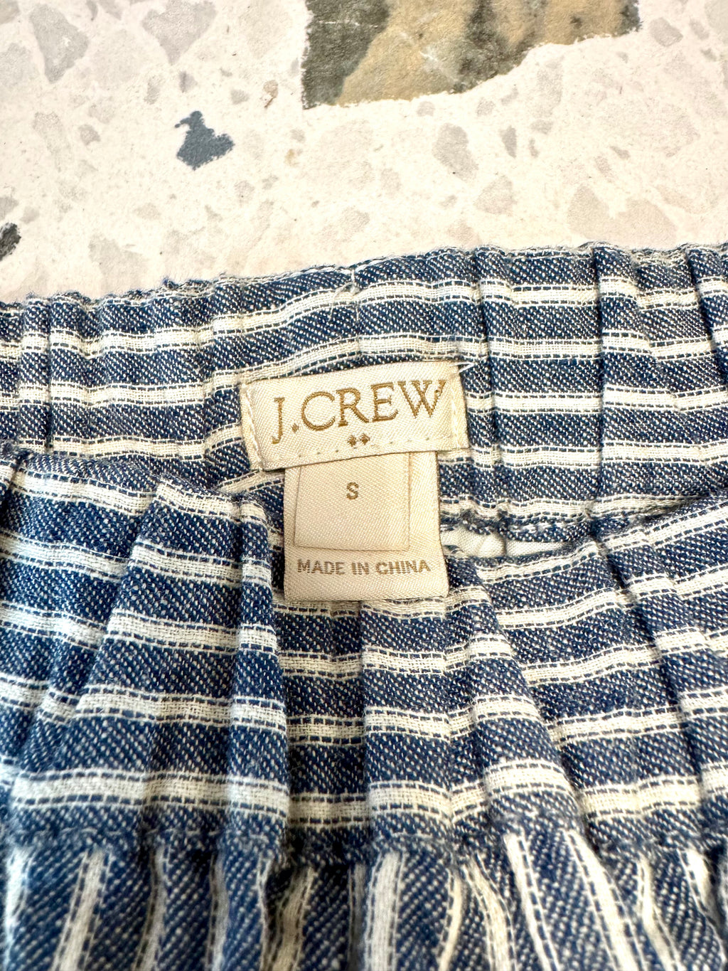 J Crew striped linen and cotton skirt Blue white, S