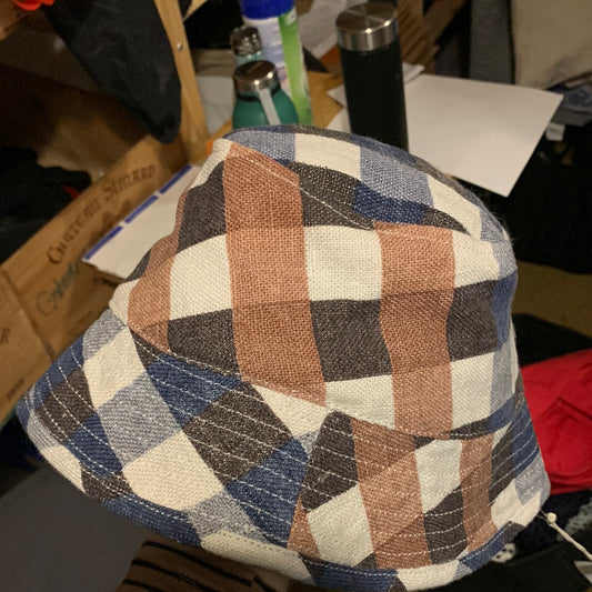 Spice 100% linen checkered hat