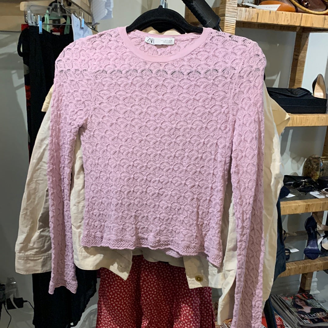 Zara mauve lilac lace sweater