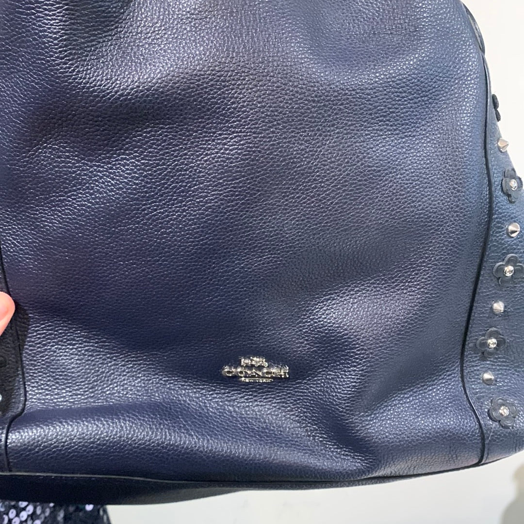 Coach blue leather bag