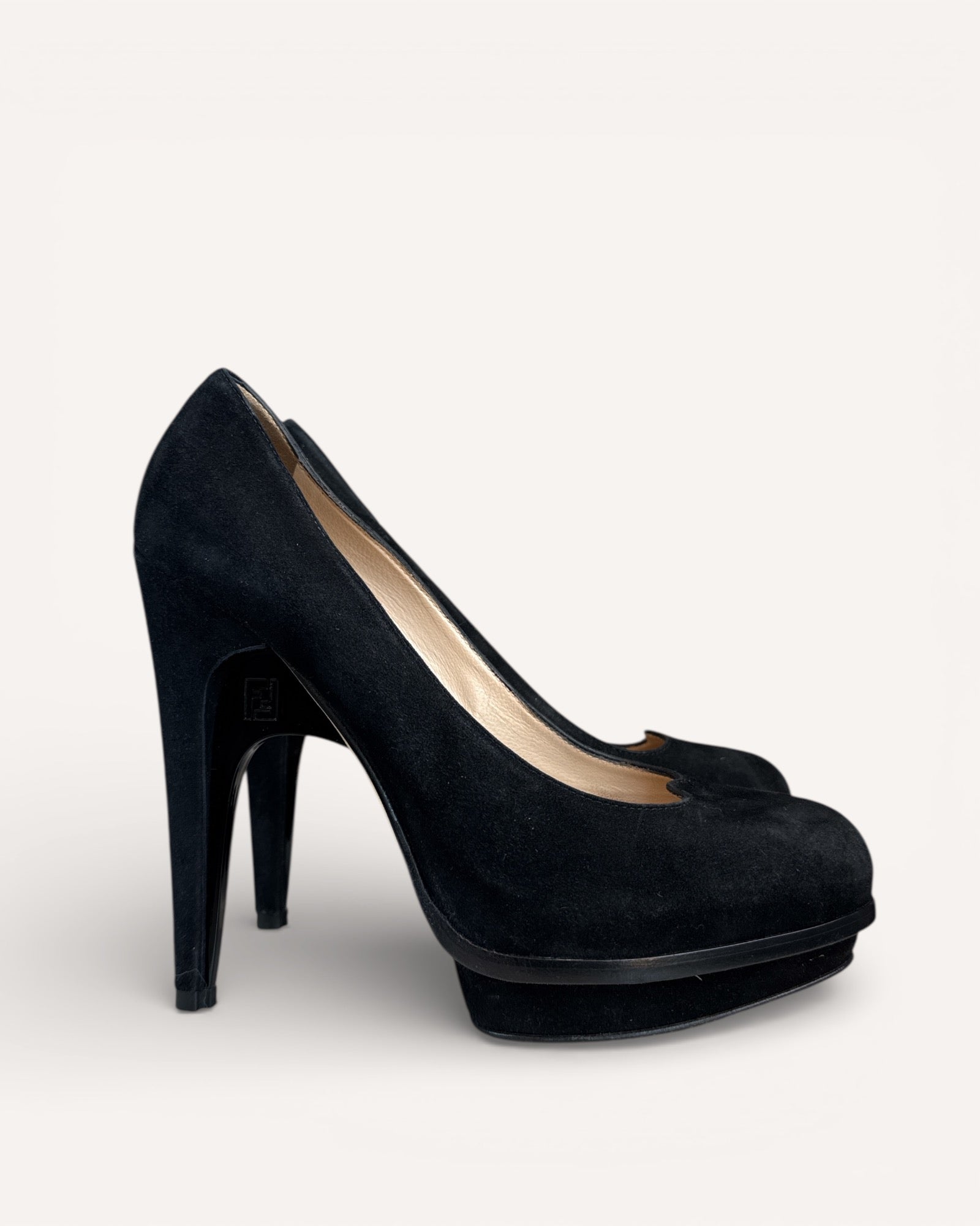 Fendi Black Suede Heels, 40