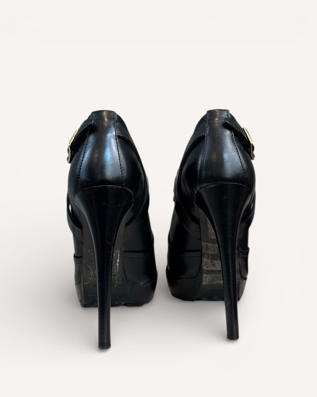 Burberry Black Buckle Heels