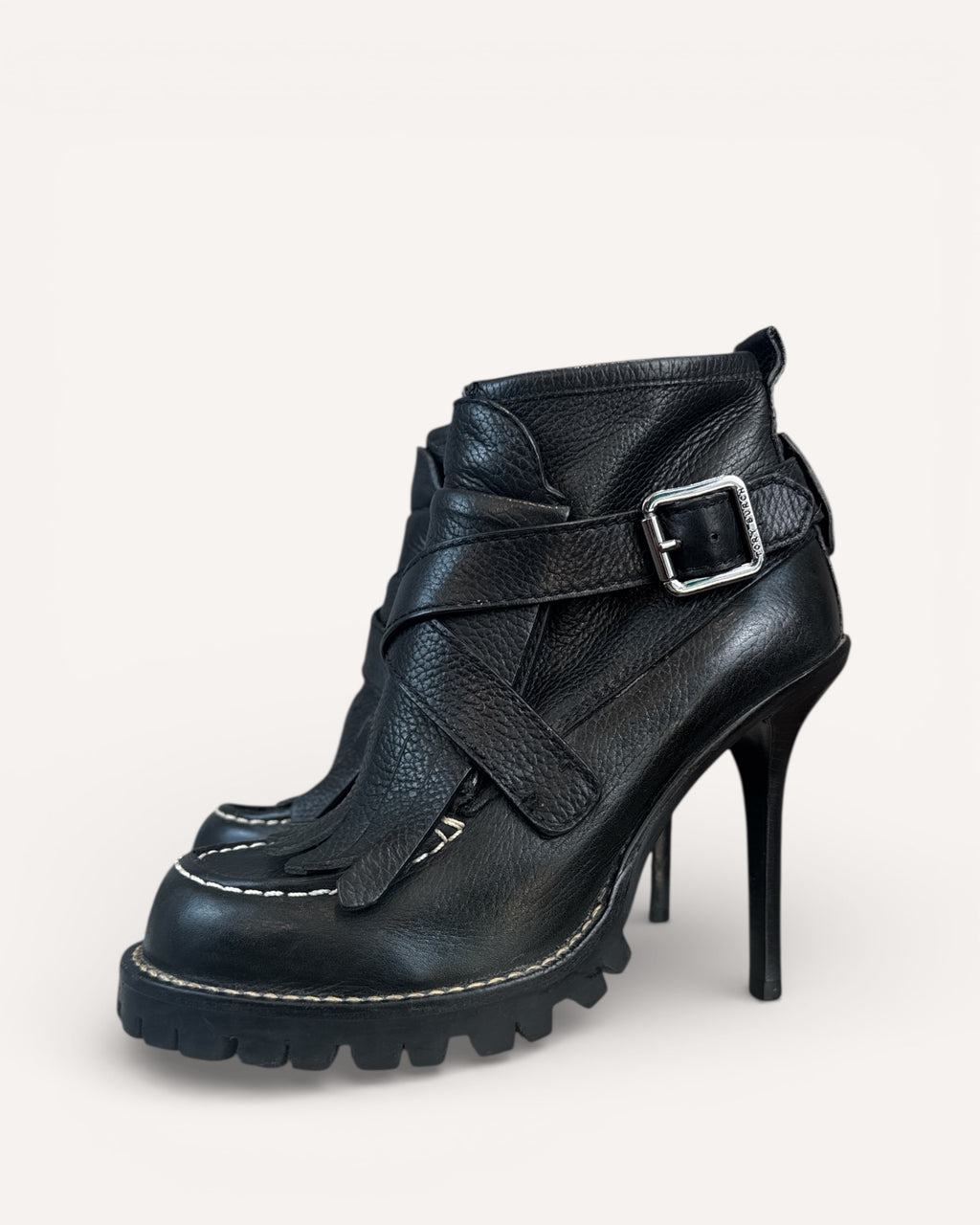 Tory burch black heeled ankle boots, 6