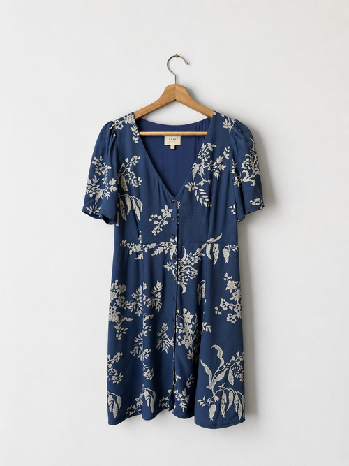 Sezane blue and white floral dress, size 36