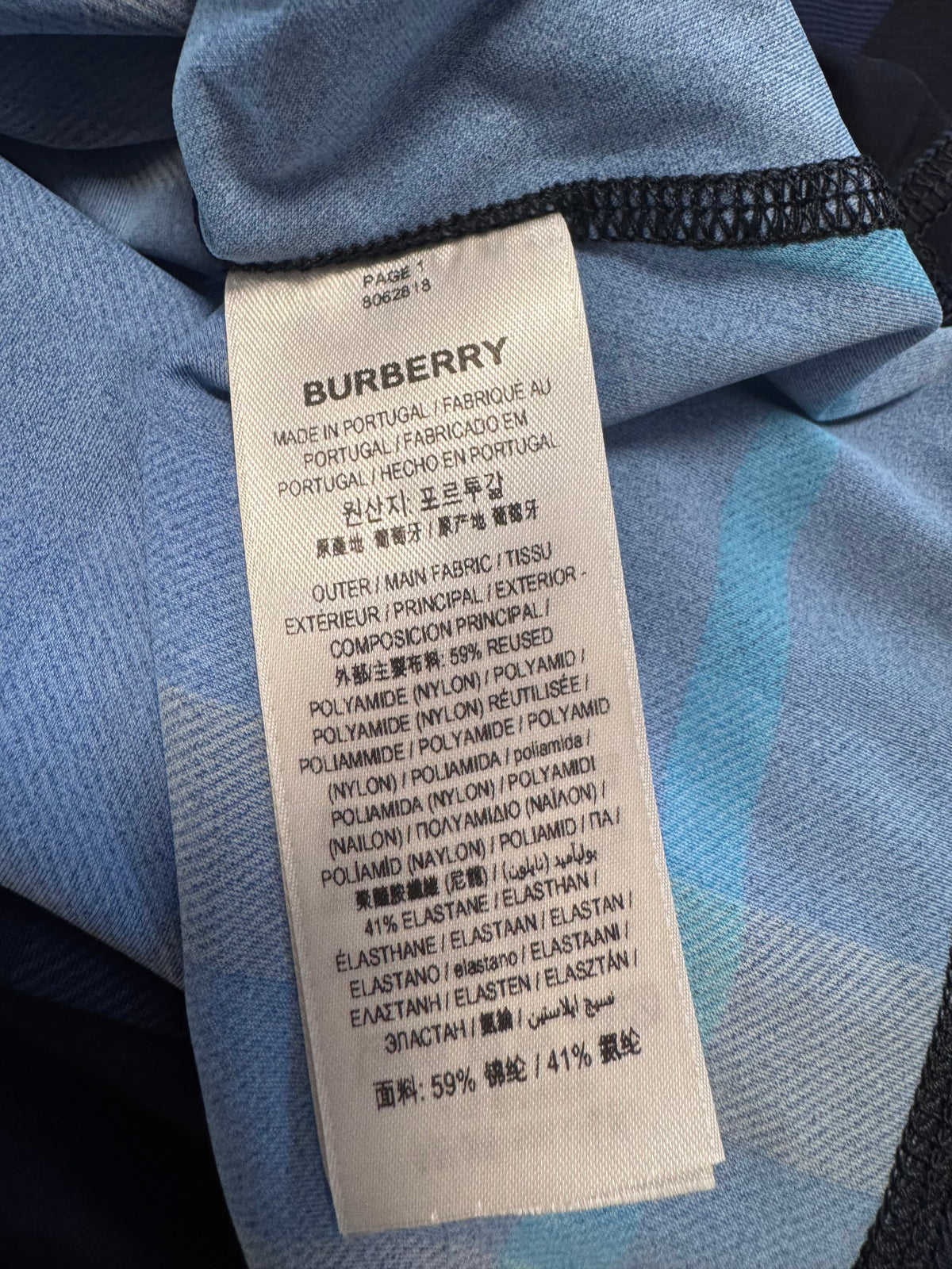 Haut stretch col montant Carreaux bleus Burberry , M