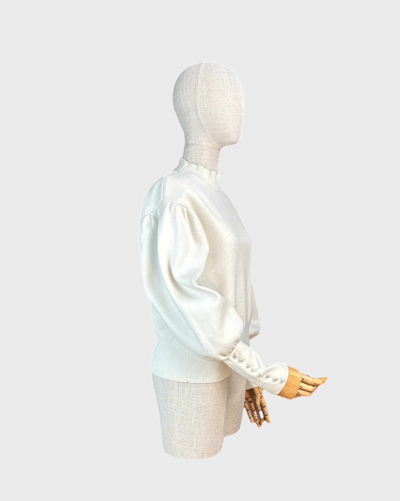 Sandro white puff-sleeve sweater, 2