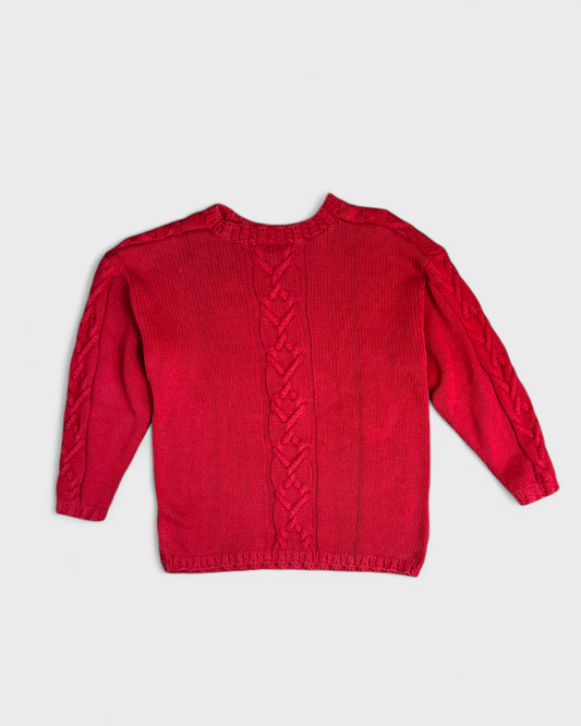 Pull tricot coton rouge Jacob