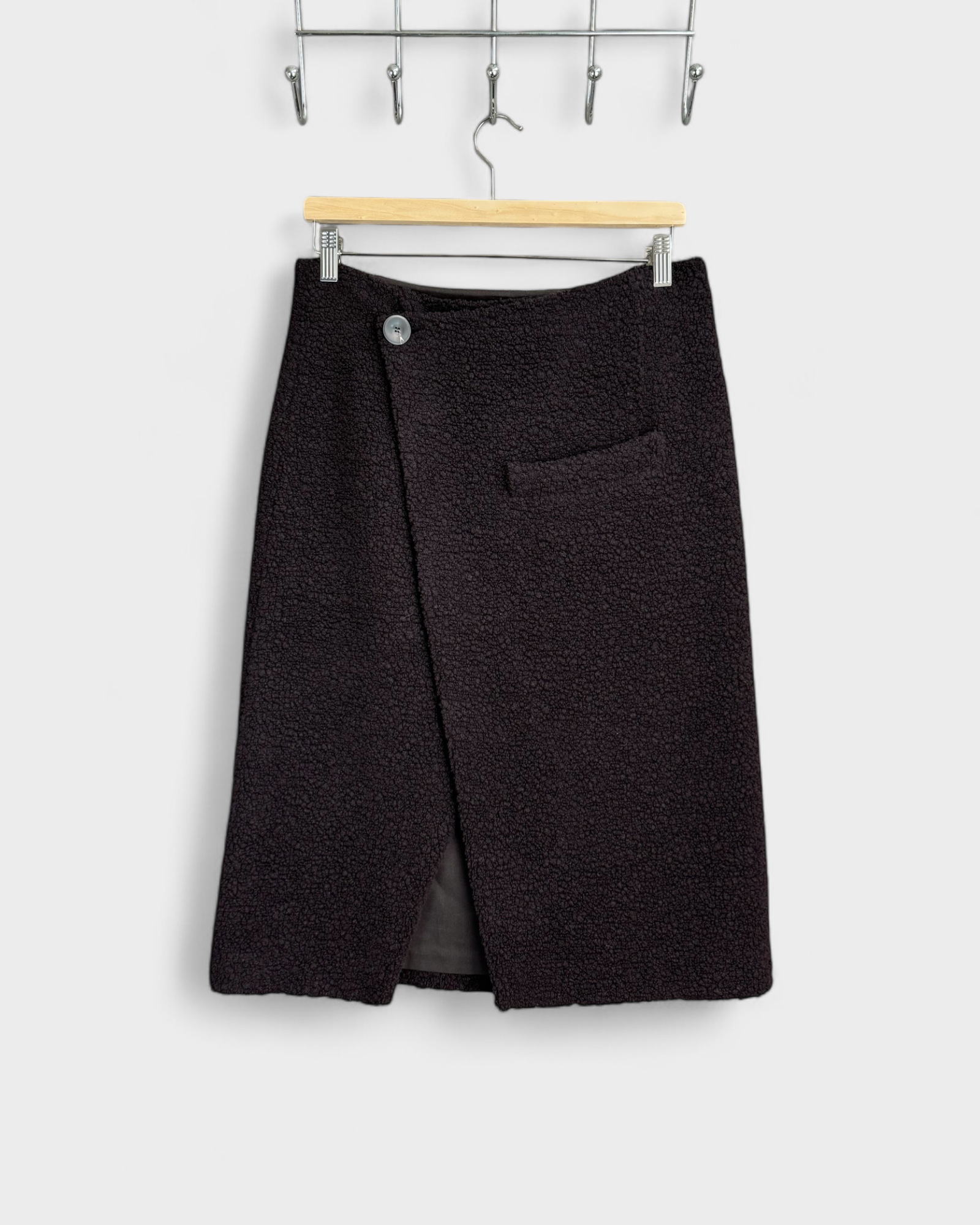 Liviana Conti Brown Sheepskin Skirt, 42