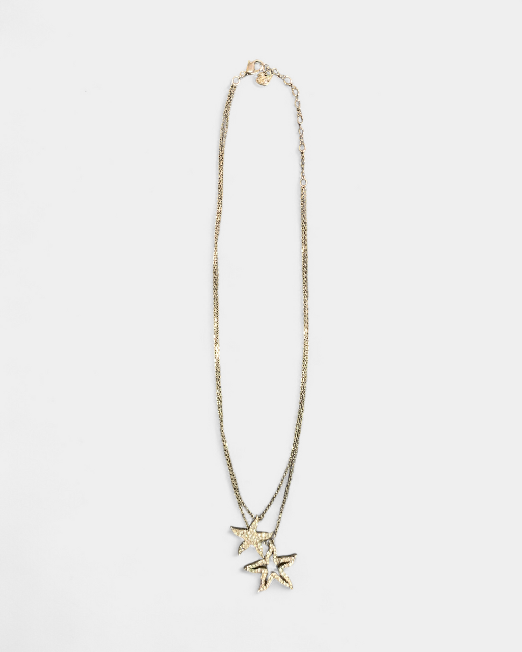Silver starfish necklace with diamond, Swarovski