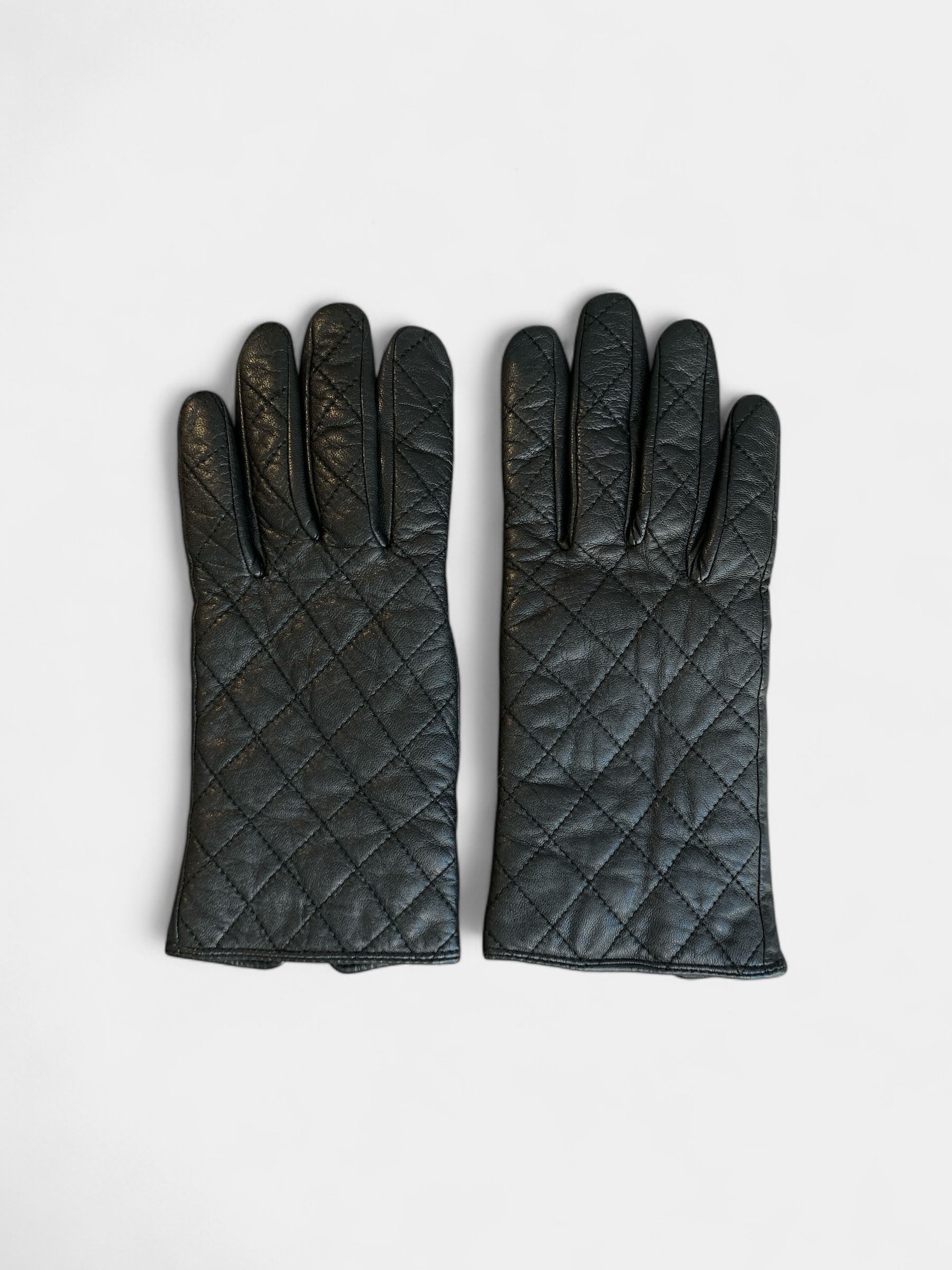 Black leather gloves, 1, 2, 3, L
