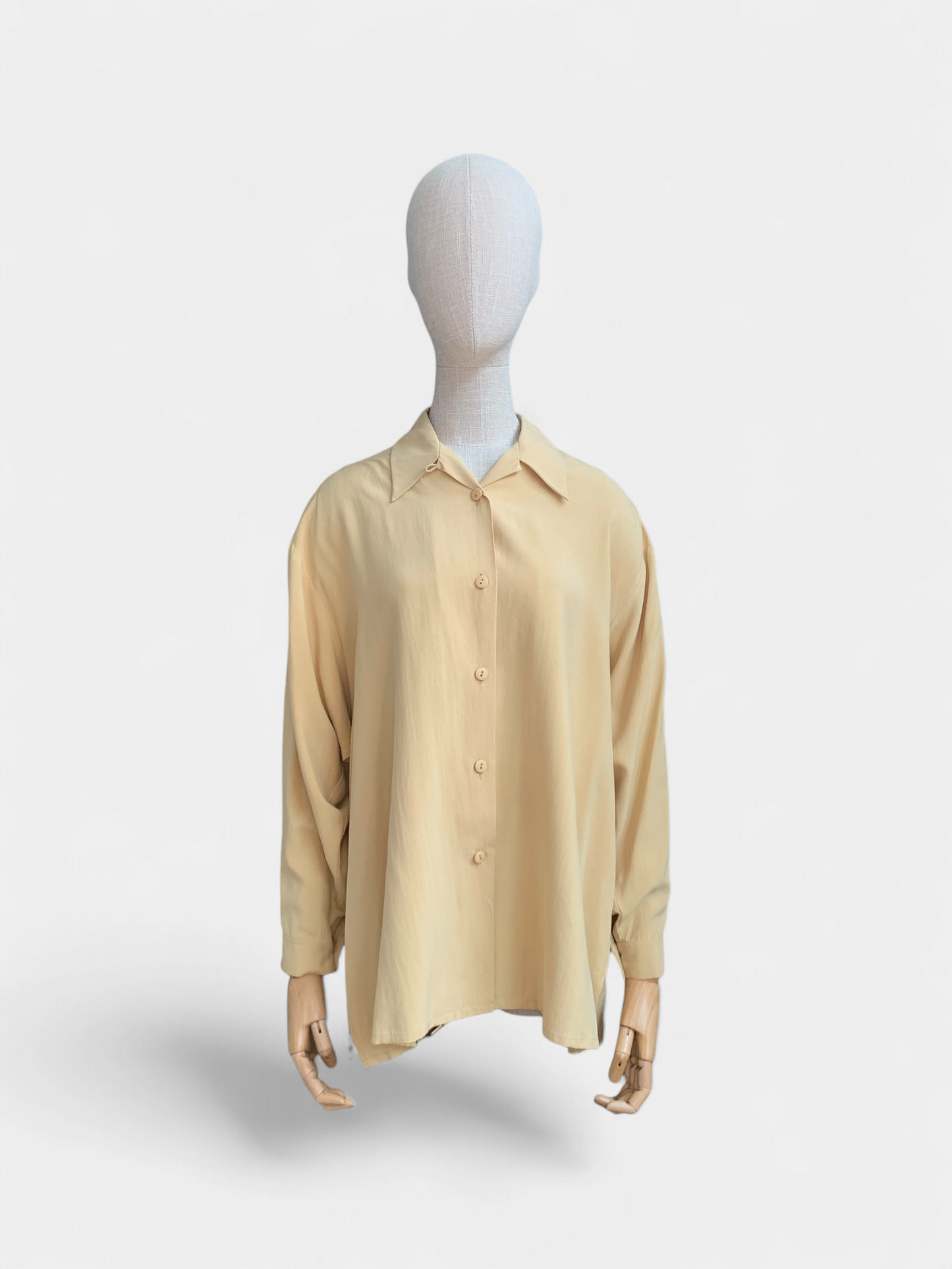 100% Silk Shirt Beige Your Name, XL