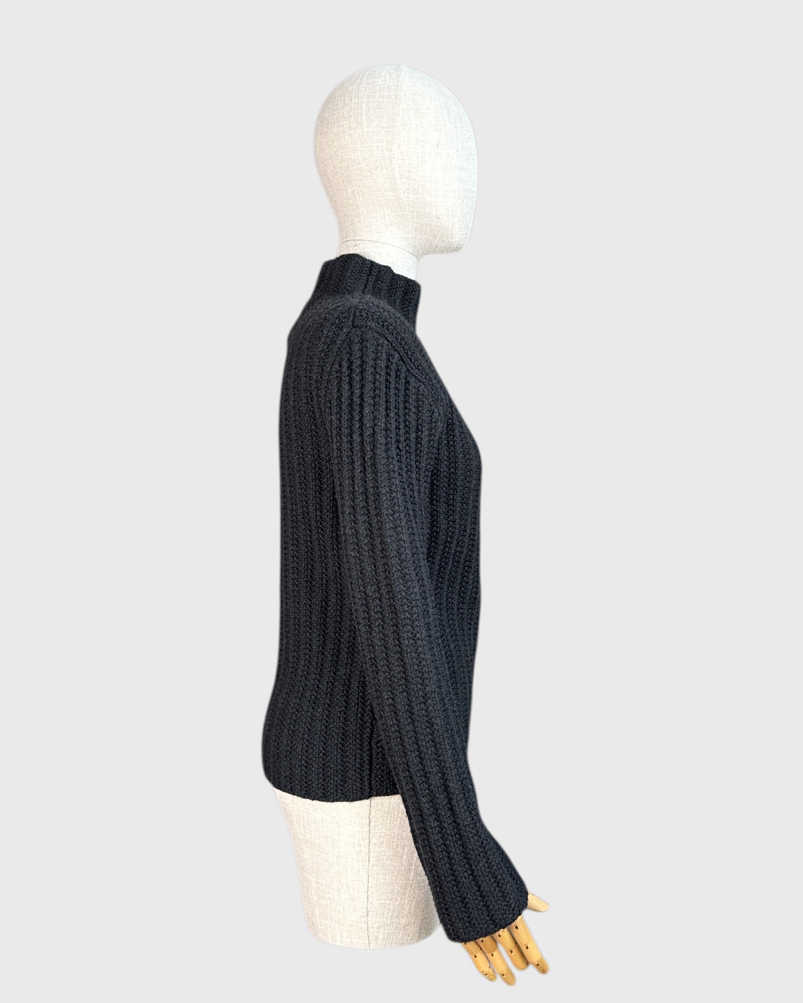 Dark Grey Theory Wool Mockneck Knit