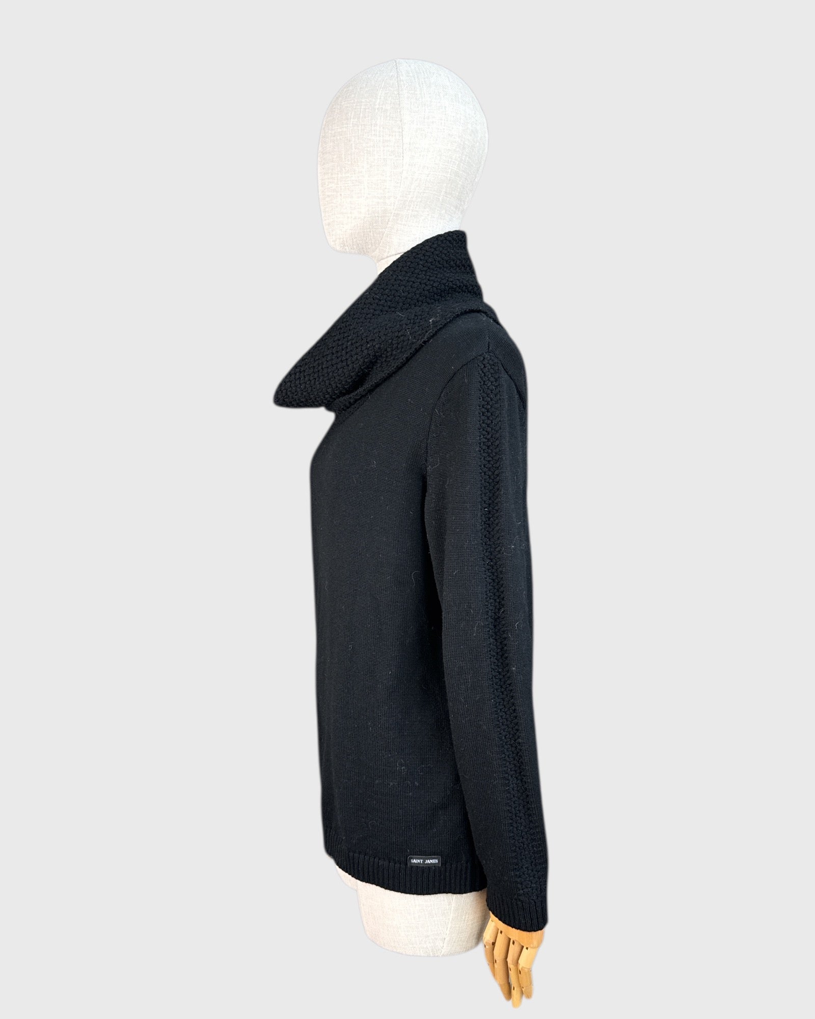 Saint James Black Turtleneck Knit Sweater