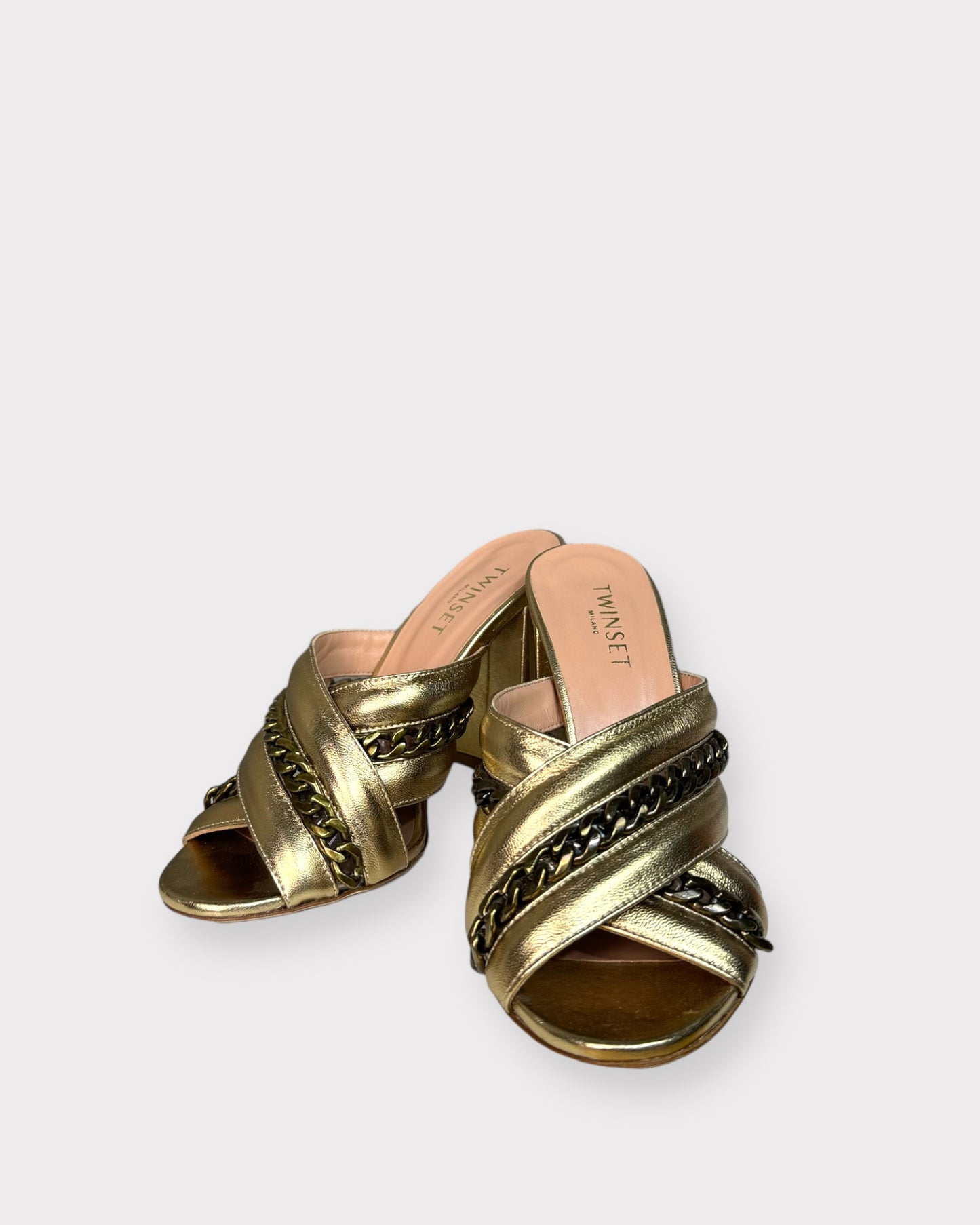 Twinset gold sandals