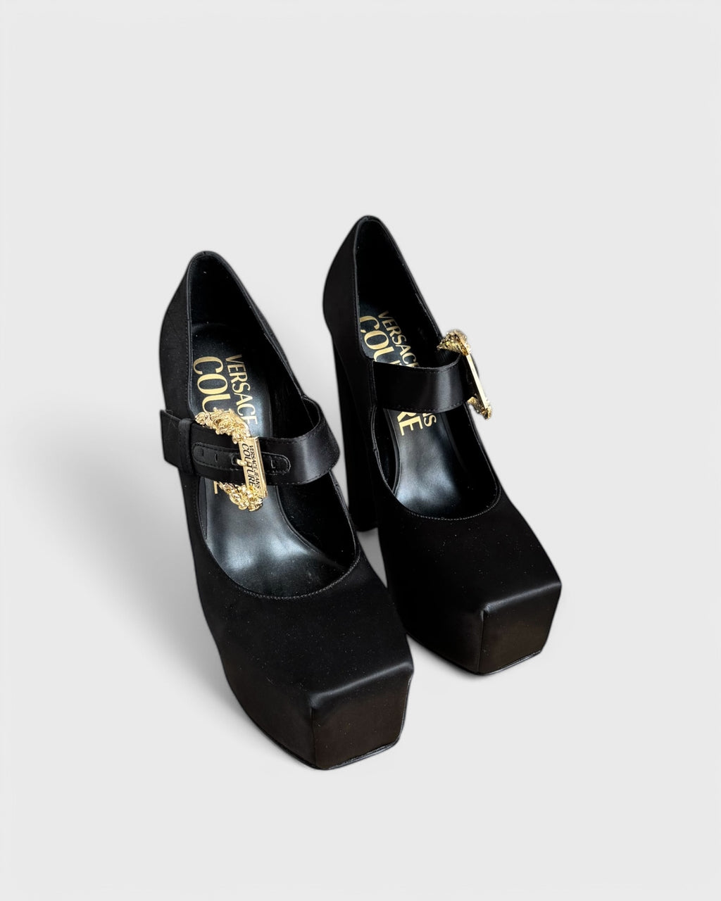 Versace Black Platform Maryjane, 40