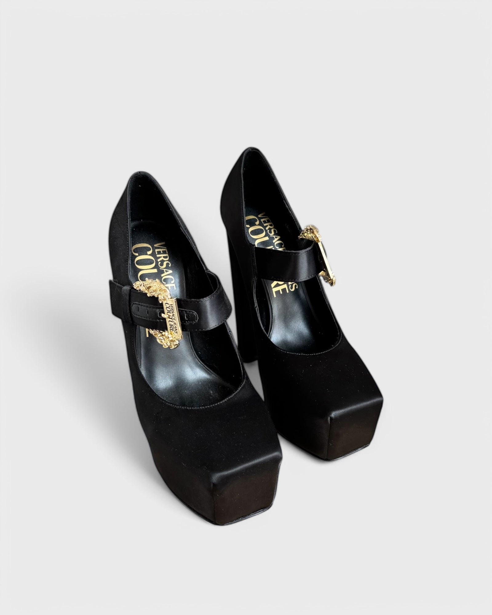 Versace Black Platform Maryjane, 40