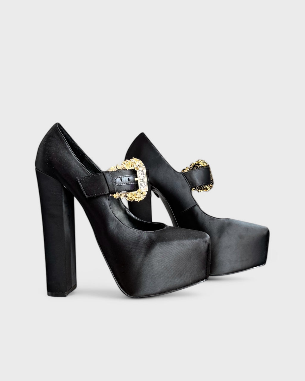Versace Black Platform Maryjane, 40
