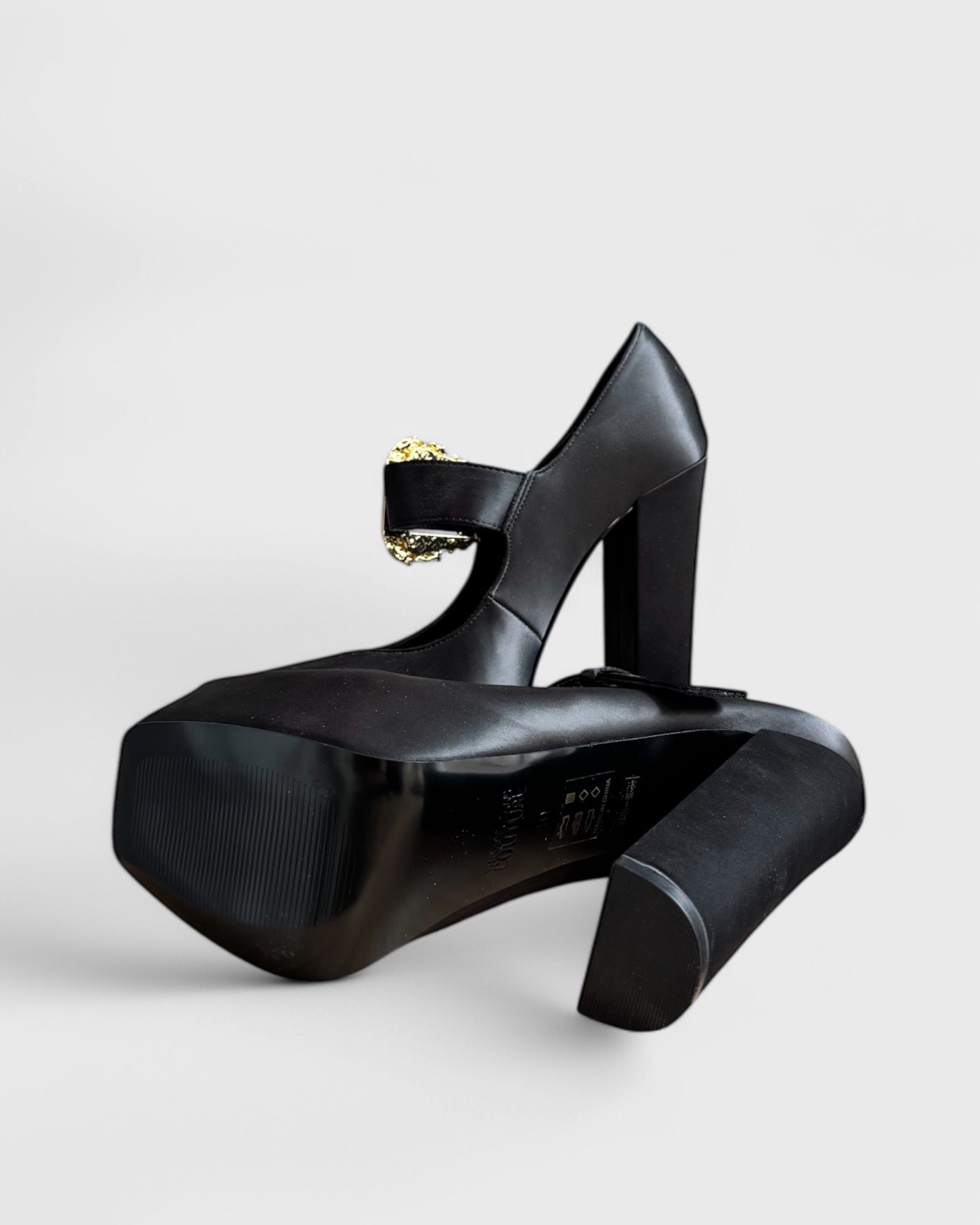 Versace Black Platform Maryjane, 40