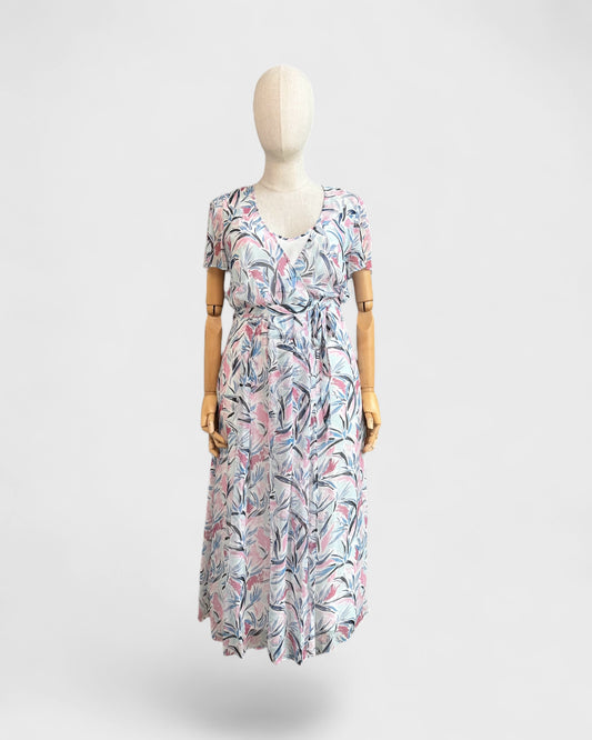 Transparent printed dress White blue pink Club Monaco, 12