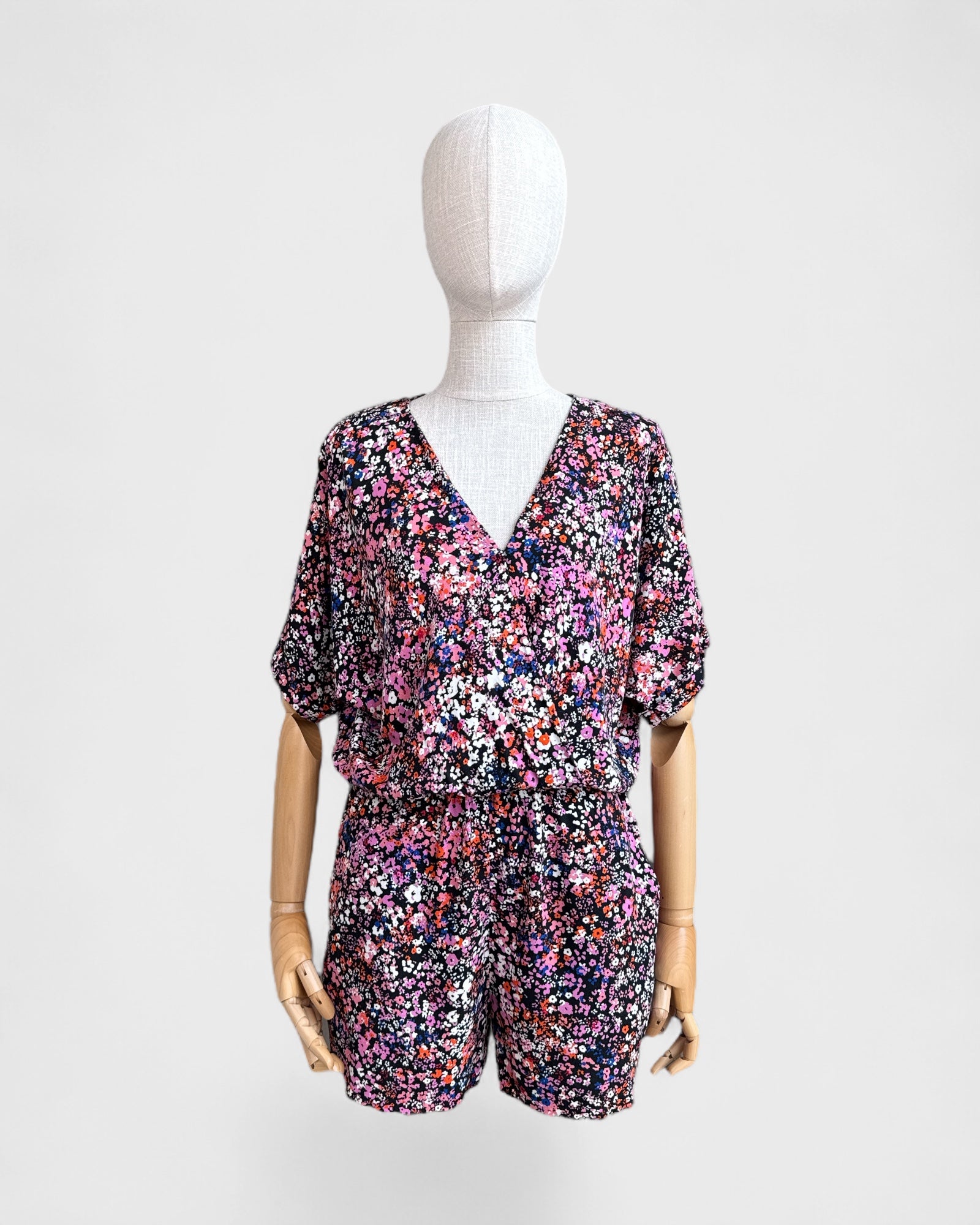 Maje Multi flower playsuit, 38